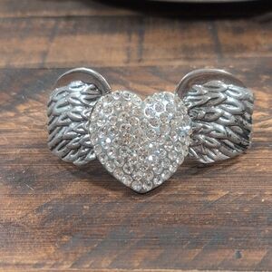 Silver Heart Winged Bracelet